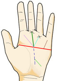 ますかけ線から運命線 太陽線 財運線 水星線 が出る 手相の見方ここにあり